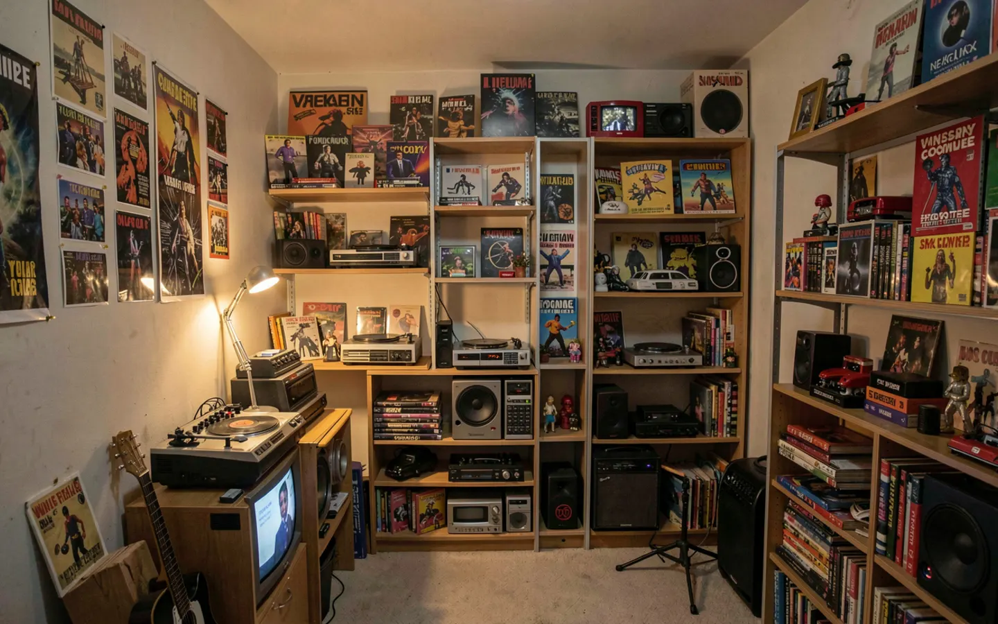 Salle d’archives domestiques consacrée aux années 80