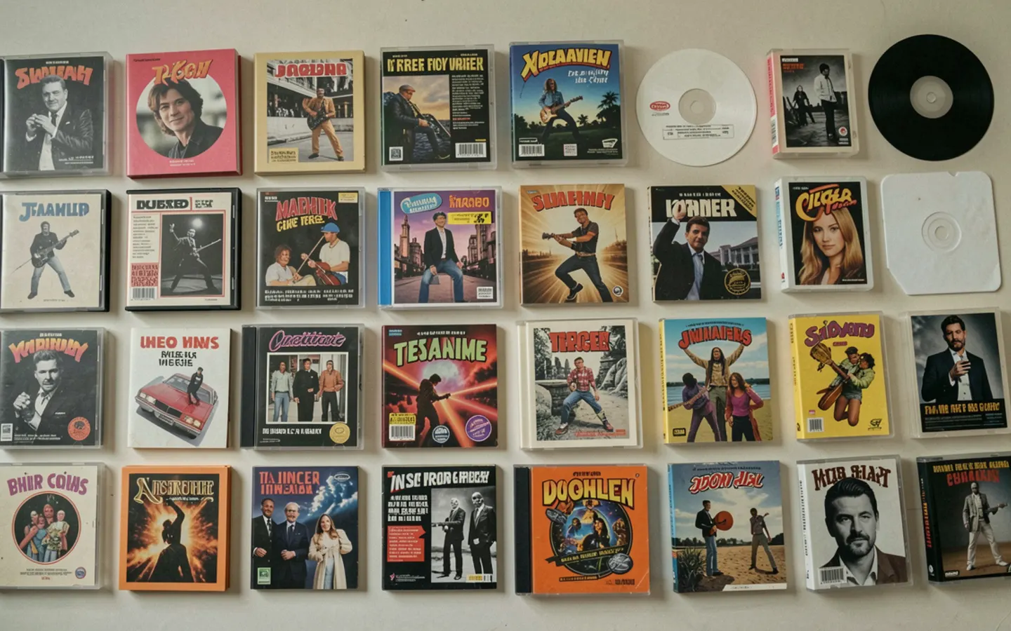 Panorama de pochettes, disques et objets populaires